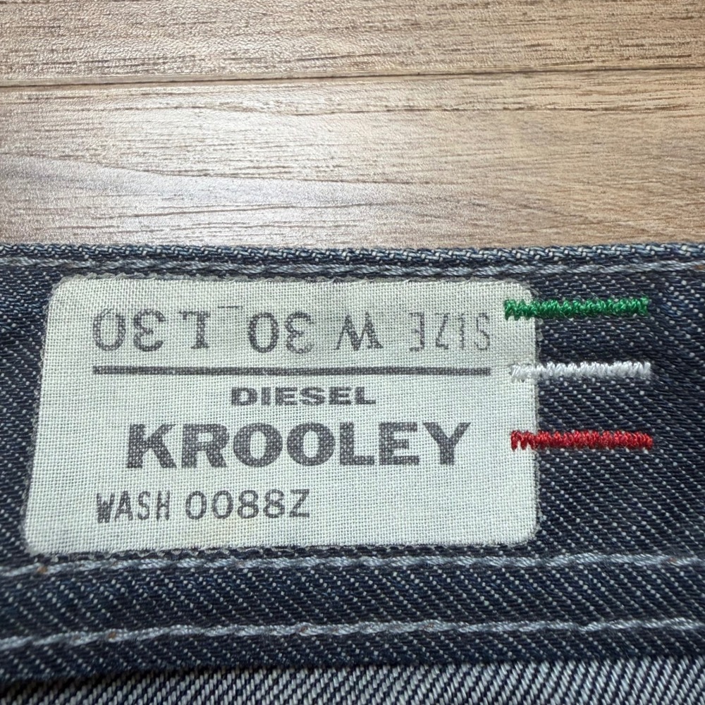 Diesel Krooley Jeans Mens 30x30 Dark Indigo Slim Carrot Fit Made in Italy 0088Z - Picture 6 of 14